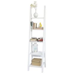 SoBuy Bogreol 5 hylder 44x39x180cm - Pladsbesparende | Hvid væghylde FRG101-W