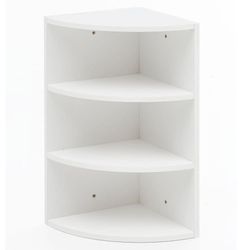 Rootz hjørnehylde hvid 30 x 60 x 30 cm WL5.843 væghylde i træ hjørne hængehylde - Træhylde til væggen Høj - Fritsvævende væghylde - Design dekorativ h