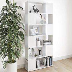 vidaXL bogreol/rumdeler 80x24x186 cm spånplade hvid - Bogskabe & reoler