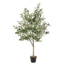 Kunstigt oliventræ 150 cm kunstig plante med naturlig træstamme og frugt ML-design