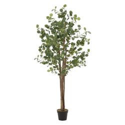 Kunstigt eukalyptustræ 180 cm kunstig plante med naturlig træstamme ML-design