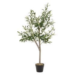 Kunstigt oliventræ 120 cm kunstig plante med stamme af naturligt træ og frugter ML-design