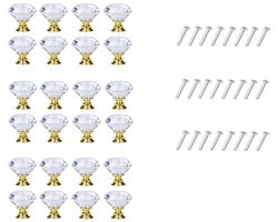 INF Diamantformede knotter i glass Transparent / Gull 8 stk 24 Pack