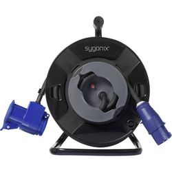 Sygonix SY-6684366 Kabelvinda 25 m Svart CEE-stickpropp 3-pol