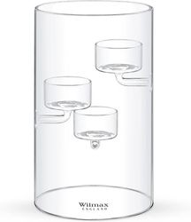 Wilmax ThermoGlass lysestake for 3 telys, 20 cm