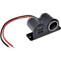 IWH Uttag med USB 12/24 V 2100 mA Tillåten strömbelastning=4.2 A 12 eller 24 V/DC