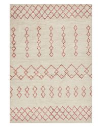 Gulvtæppe Beige Lyserød Bomuld 140 x 200 cm Moderne Fladvævet Løs Kelimtæppe til Entre Indendørs Design til Pigeværelse