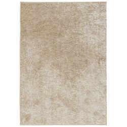 vidaXL gulvtæppe ISTAN 140x200 cm lang luv skinnende look beige