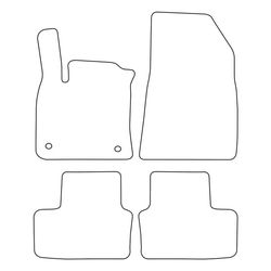 Set med velourmattor som passar Renault Captur II 2020- Plug-in Hybrid - röda detaljer