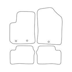 Komplett set med velourmattor som passar Kia Picanto II 2011-2017 - blå detaljer