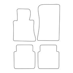 Set med velourmattor som passar Mercedes S-klass W126 1979-1991 - blå detaljer