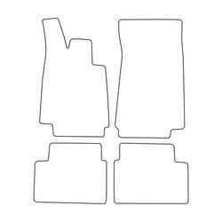 Set med golvmattor i velour som passar BMW 3-serie E21 1975-1983 - röda detaljer