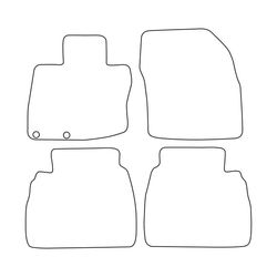 Set med golvmattor i velour som passar Honda Civic VIII 5-dörrars 2006-2012 - röda detaljer