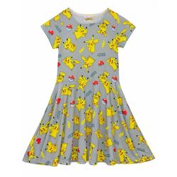 Pokemon Girls Pikachu Short-Sleeved Skater Dress