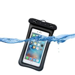 Universaali musta vedenpitävä mobiilikotelo älypuhelimelle