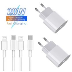 20W USB-C hurtigoplader til iPhone med 1m kabel, kompatibel iPhone 5-14 Pro Max