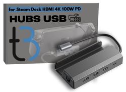 JSAUX HB0602 HUB USB-C til Steam Deck HDMI 4K USB-A RJ45 Ethernet 100 Mbps