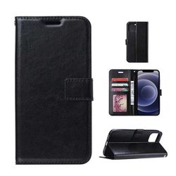 iPhone 12 Mini Wallet Case Black Læder Læder Taske