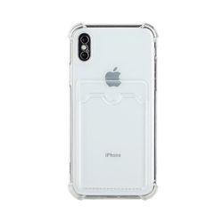 iPhone X/XS Stöttåligt Skal med Korthållare - Transparent