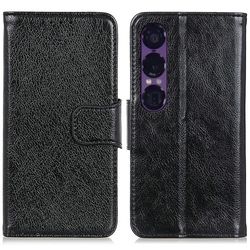 Til Sony Xperia 1 VII Lommebok-deksel Teksturert Split - Svart