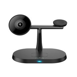 Maxlife MXWC-03 - 3-i-1 trådløs opladningsstation, 15W, sort