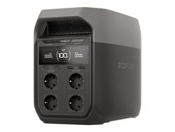 EcoFlow Delta 3 - Bärbar kraftstation - 3600 Watt - litium järn fosfat - 1024 Wh - Bluetooth, Wi-Fi - utgångskontakter: 11 - Europa - silver, grå