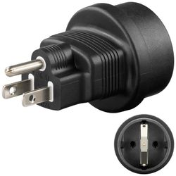 Reiseadapter Europa til USA/Japan, svart