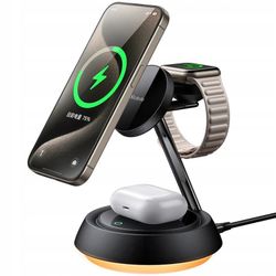 MCDODO INDUKTIV LADDARE 15W 3IN1 FÖR MAGSAFE IPHONE AIRPODS Klocklampa