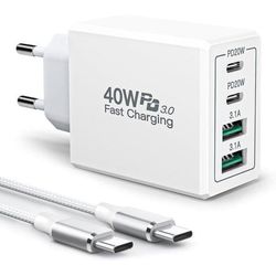 USB C-laddare, 40W USBC-snabbladdare iPhone-laddning och 2M USB C-kabel Universalkontakt för iPhone, Samsung Galaxy, iPad, AirPods