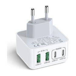 USB C-laddare, 40W 4-port USBC snabbladdare Pro Max X XS XR 8 7 6S Plus Mini SE, iPad, Samsung Galaxy