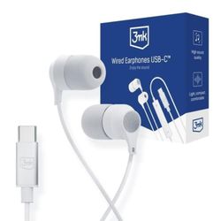 3MK Hörlurar USB-C - Vit