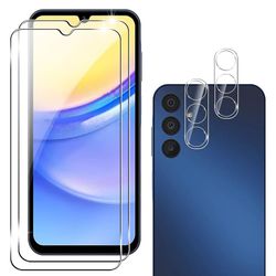 2 stk for Samsung Galaxy A55 5G skjermbeskytter i herdet glass med kameralinsebeskytter