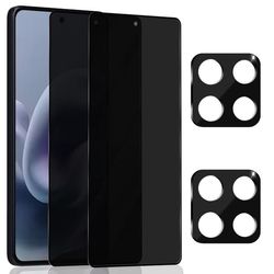 2-Pack Motorola Moto G86 Power Privacy Skærmbeskyttelse & 2-Pack linsebeskyttelse - Hærdet Glas 9H - Super kvalitet 3D