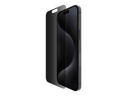 Belkin ScreenForce Pro - Skjermbeskyttelse for mobiltelefon - 2.5D - glass - med personvernsfilter - glass - for Apple iPhone 15 Pro Max