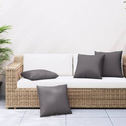 vidaXL Sofaputer 4 stk antrasitt 50x50 cm stoff