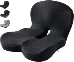 OBOSOE Ergonomisk Sittdyna i Memory Foam – L-formad Stolskudde med Svankstöd & Svanskotskydd, För Kontor & Hem