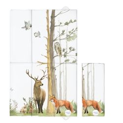 Sammenklappelig, blød puslemåtte 60x40 Basic Woodland puslebord