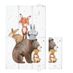 Hopfällbar mjuk skötmatta 60x40 Basic Forest Friends skötbord