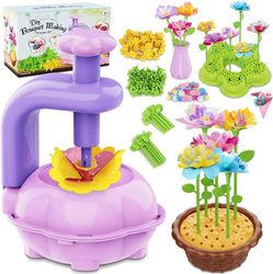 OBOSOE Blomsterleksaker DIY Pyssel för Flickor 4-8 år, Kreativ Bukett & Pedagogiskt Leksakset