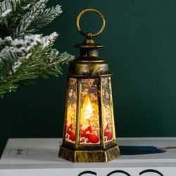 OBOSOE Jullykta i vintage metall med jultomte, hängande eller bordslampa för juldekoration inomhus/utomhus