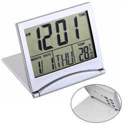 Liten reisevekkerklokke med LCD-skjerm 8 cm