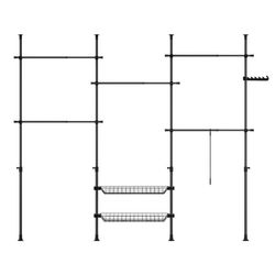 SoBuy Tøjstativ B209-311xH200-295cm– Justerbar | Sort KLS04-II-SCH