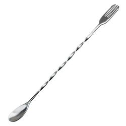 Cocktail skje med gaffel rustfri 32 cm