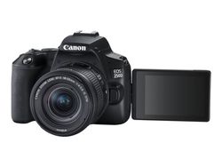 Canon EOS 250D - Digitalkamera - SLR - 24.1 MP - APS-C - 4K / 25 fps - 3optisk x-zoom EF-S 18-55 mm IS STM linse - Wi-Fi, Bluetooth - svart