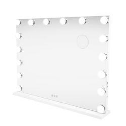 Oplyst Hollywood Spejl LED Makeup Bord Væg Touchskærm Dæmpbar 3 Farvetilstande Bluetooth Højttal
