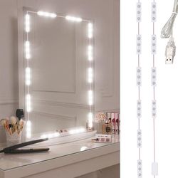 Hollywood LED Makeup Spejlbelysning - 10-delt USB-sæt med 3 lysfarver