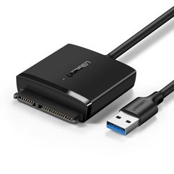 Sovitinkaapeli kiintolevylle ja SSD:lle SATA 2,5" / 3,5" USB 3.0 jopa 12TB - musta