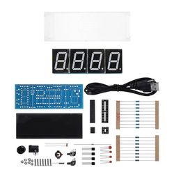 DIY LED Ur Kit - Automatisk tid- og temperaturvisning - Grøn