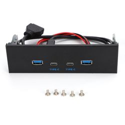 High-Speed USB 3.1 Gen2 frontpanel - 10G optisk drev med USB 3.0, USB 2.0, Type C, Type E - Computerdele