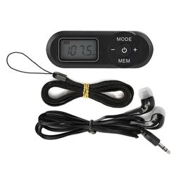 Mini Bærbar LCD Digital FM Radio Musikafspiller med Hovedtelefoner - Sort